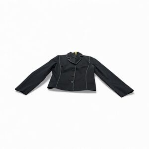 Ellen Tracy Black Blazer‎ with White Stitching